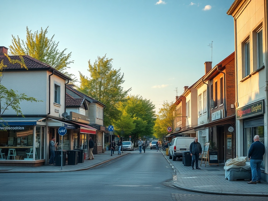 Ilustracja przedstawiająca budynek publiczny podczas prac termomodernizacyjnych w Świebodzicach z logo funduszy europejskich.