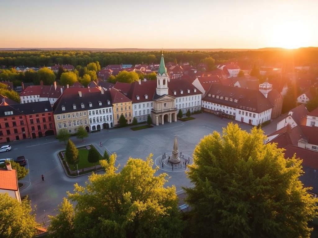 Panorama Świebodzic z Wieżą Książęcą w tle